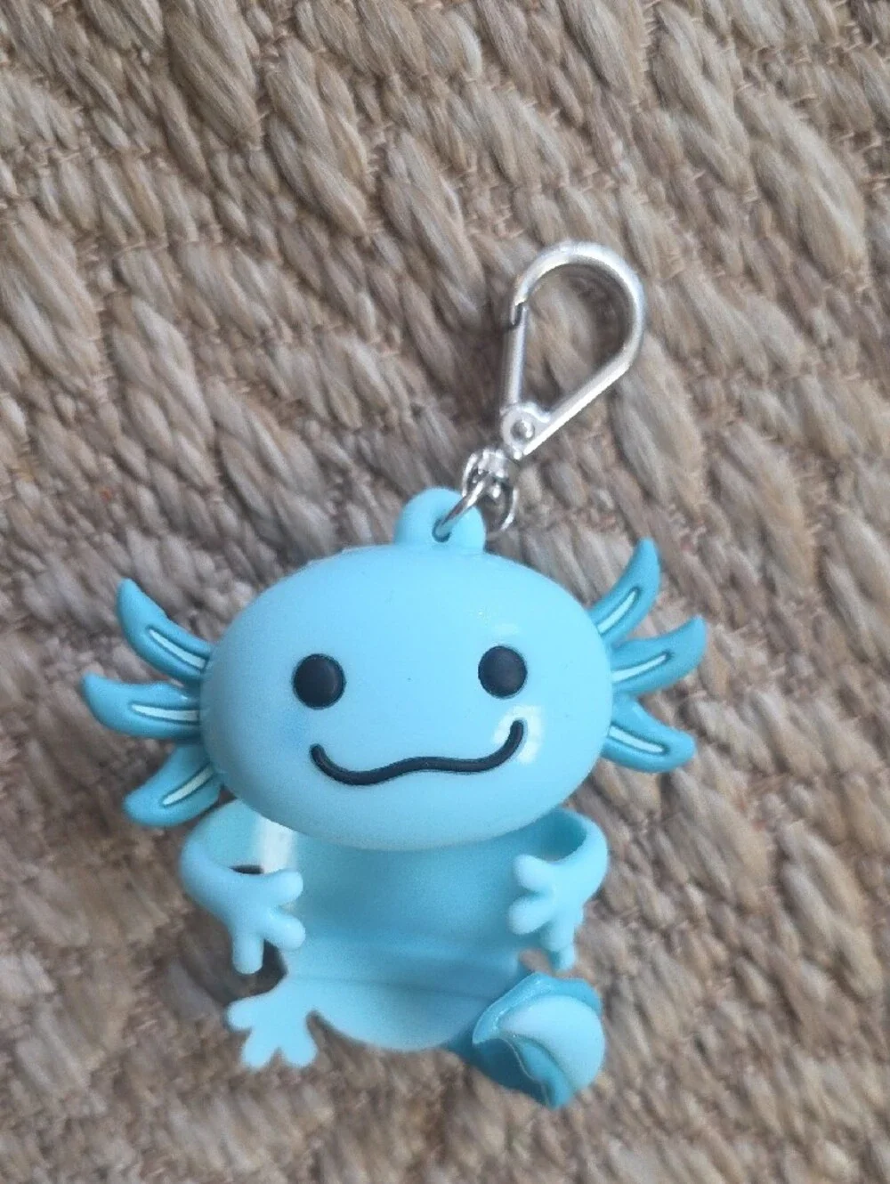 Kids Hand Sanitizer Holder Keychain – Blue Axolotl Design